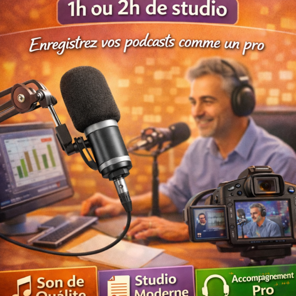 Pack Podcast Flash : 1h ou 2h de studio pour un épisode prêt à diffuser